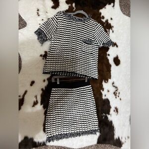 Chic Black and White Knit Set